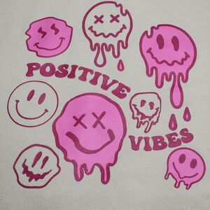 Orange Kiss LS Full Zip Jacket "Positive Vibes" Melting Smiles Size Large